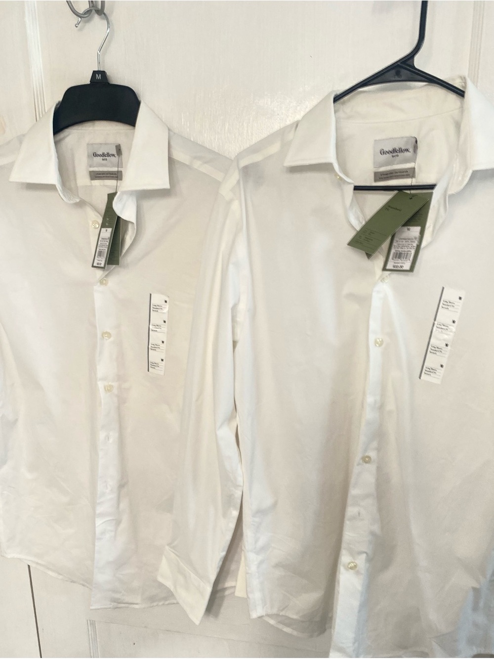Goodfellow & Co White Men’s Dress Shirt Pair - Spread Collar